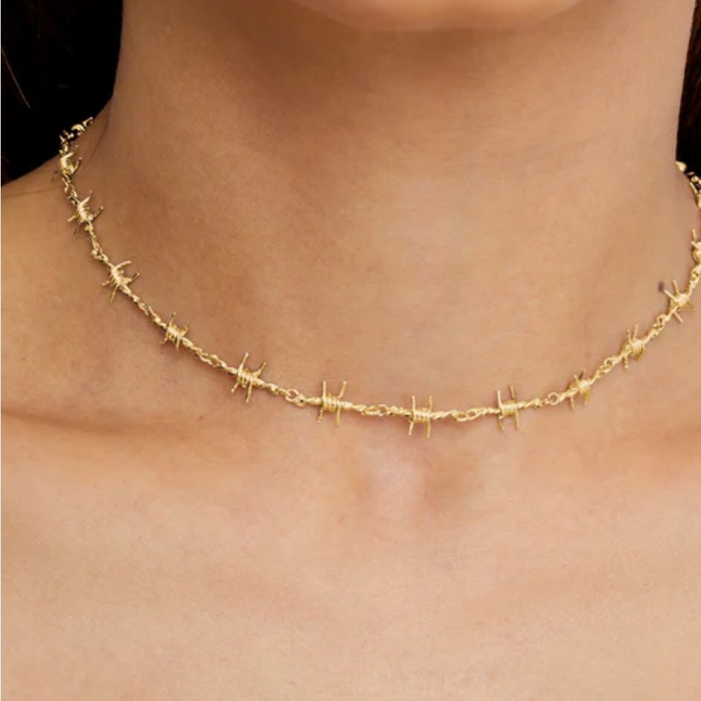 Danielle Guizio x M Jewelers Gold Barbed Wire Choker
